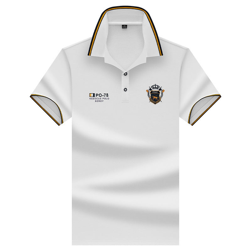 Fashion casual solid color short-sleeved polo shirt