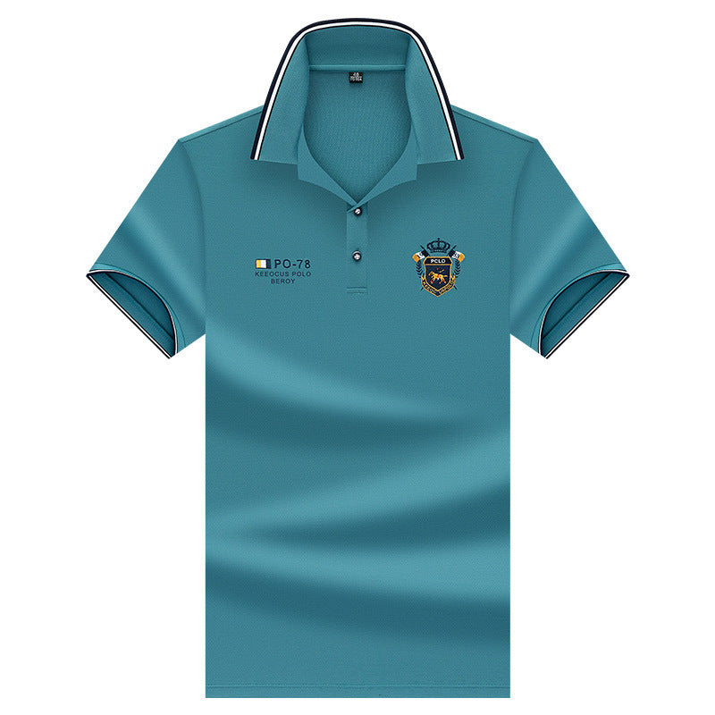 Fashion casual solid color short-sleeved polo shirt