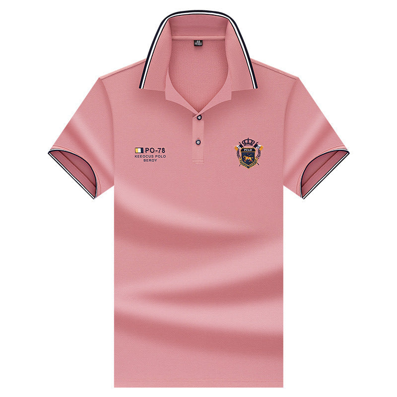Fashion casual solid color short-sleeved polo shirt
