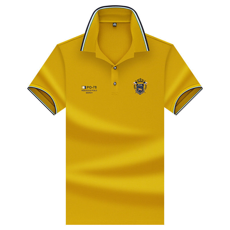 Fashion casual solid color short-sleeved polo shirt