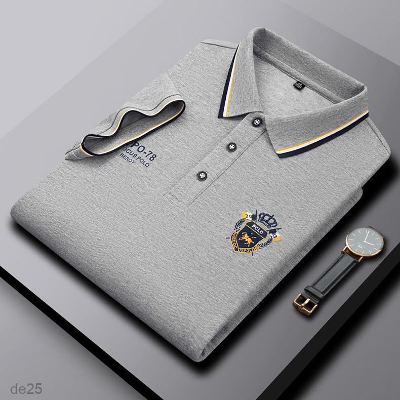 Fashion casual solid color short-sleeved polo shirt