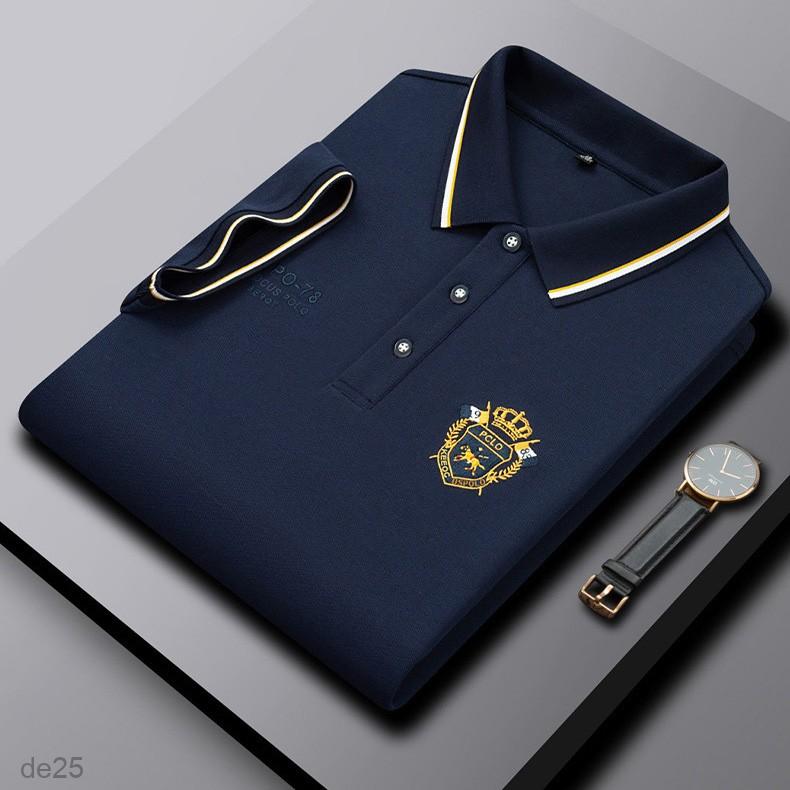 Fashion casual solid color short-sleeved polo shirt