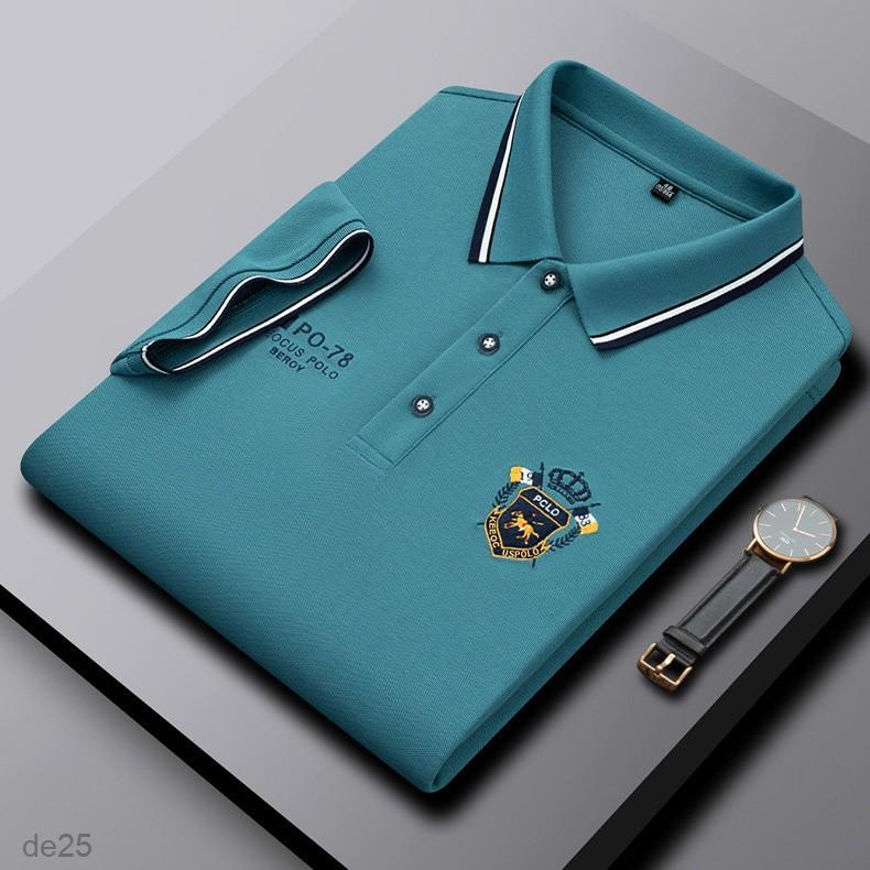 Fashion casual solid color short-sleeved polo shirt
