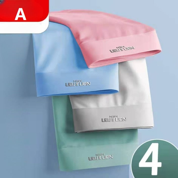 4pcs+4pcs-Men's Ice Silk Breathable Boxer Briefs