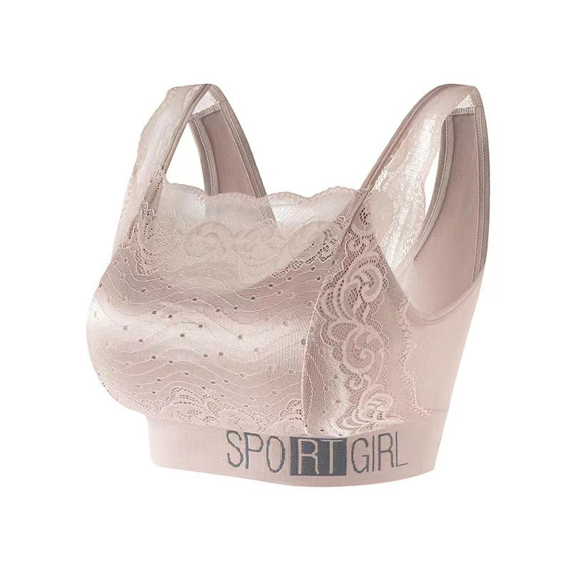 Sexy Lace Vest Wide Strap Back Bra