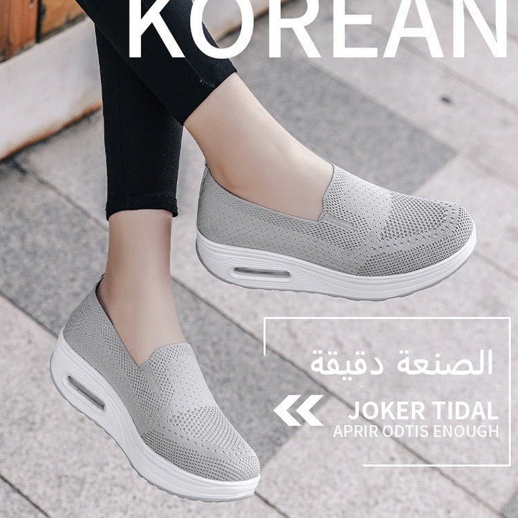 Breathable fly knit women's sports shoes