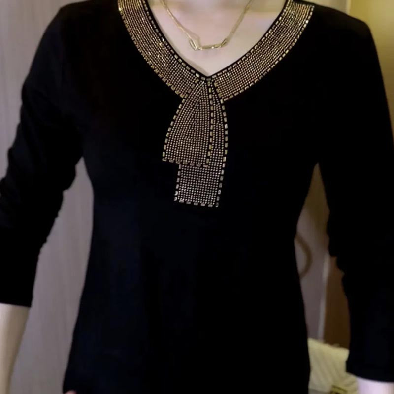 2024 Western style women's slimming long-sleeved T-shirt اشتري 1 و إحصول على 1 مجانا