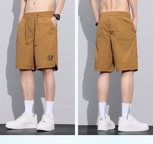 sa357-Men's summer ice silk thin casual shorts