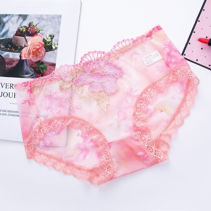 zp602-Sexy seamless lace embroidered women's underwear