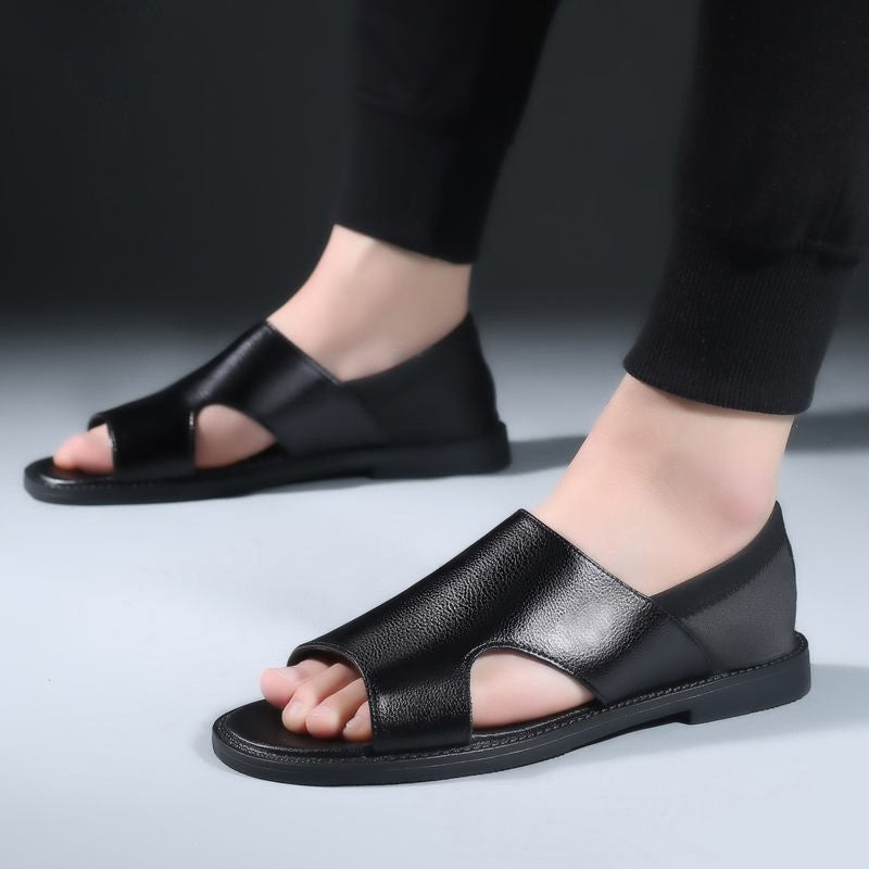 fa03-Men's summer leather casual sandals