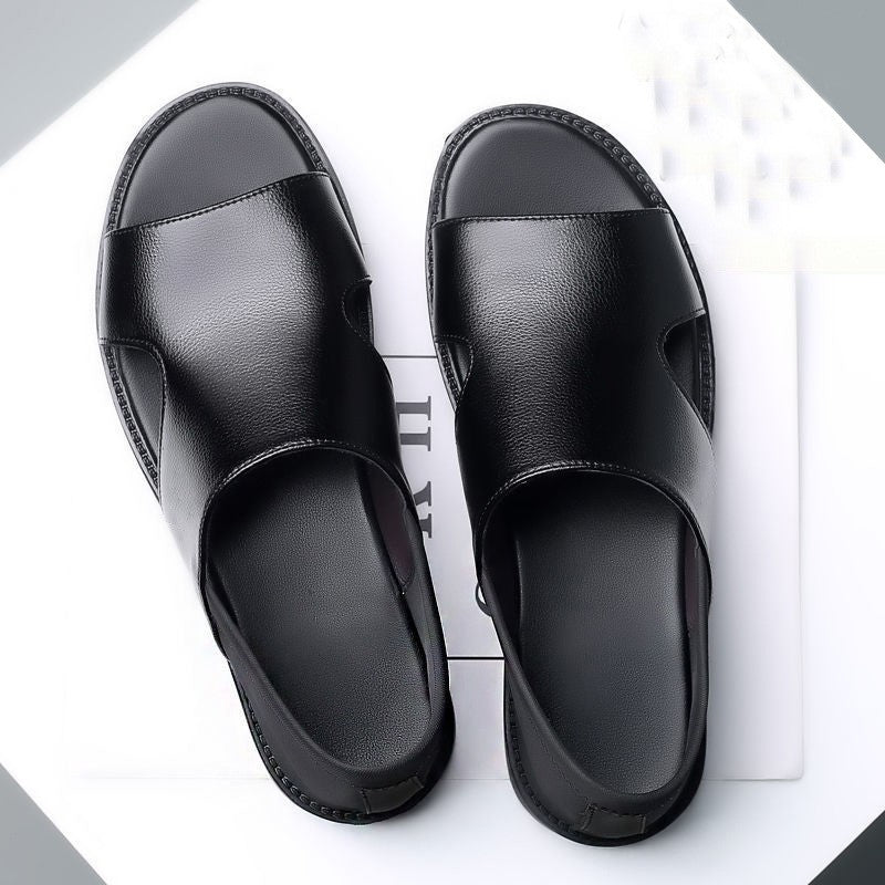 fa03-Men's summer leather casual sandals