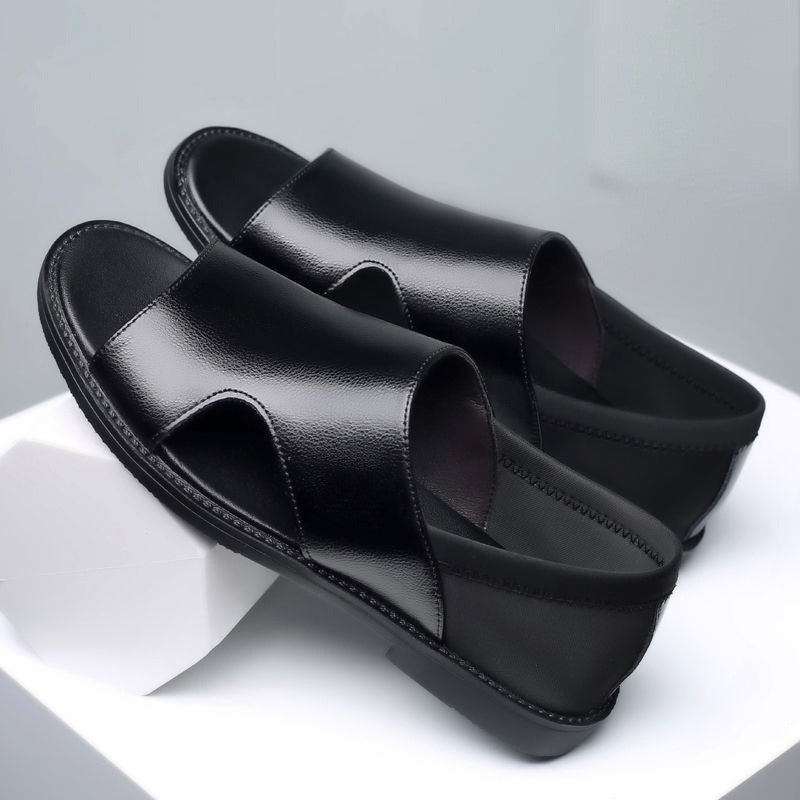 fa03-Men's summer leather casual sandals