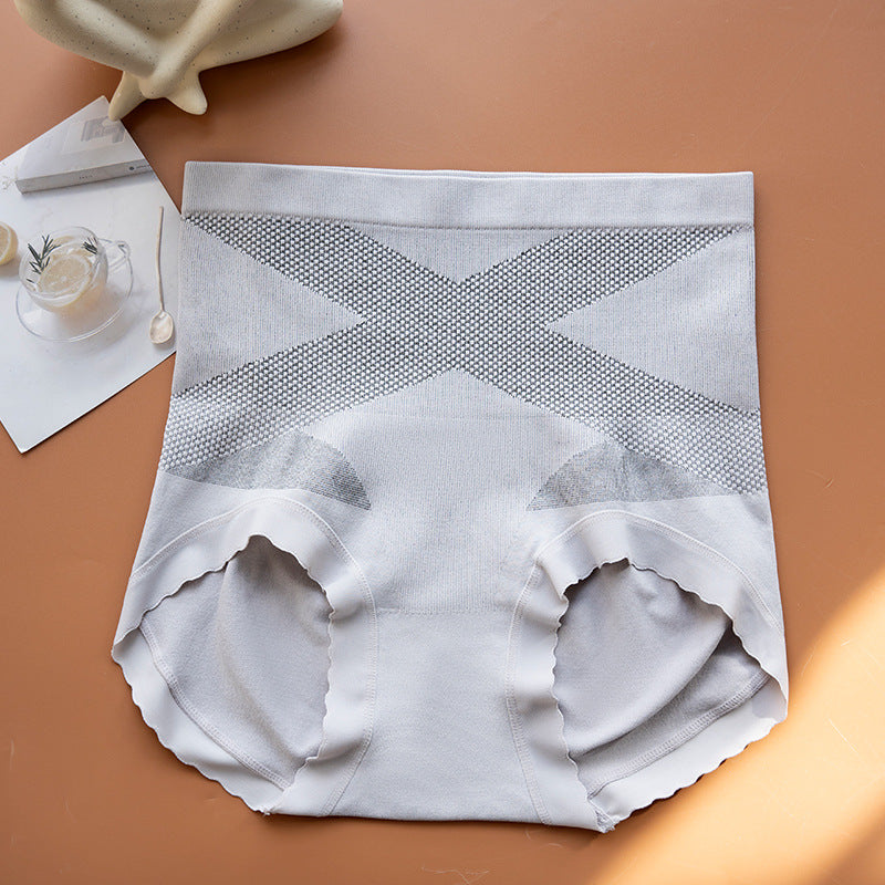 Women's lightweight plastic underwear silk antibacterial high-waist tummy tuck