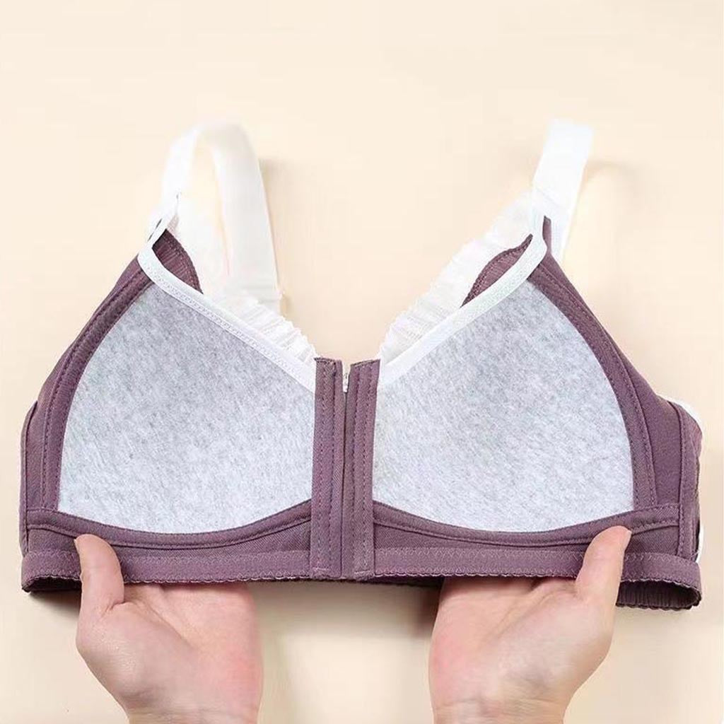 zp410-Middle-aged and elderly front-button zipper push-up bra