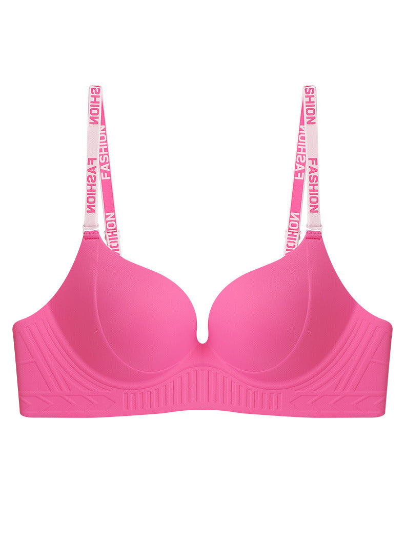 zp418-Women's letter strap small chest push up bra اشتري 1 و إحصول على 1 مجانا