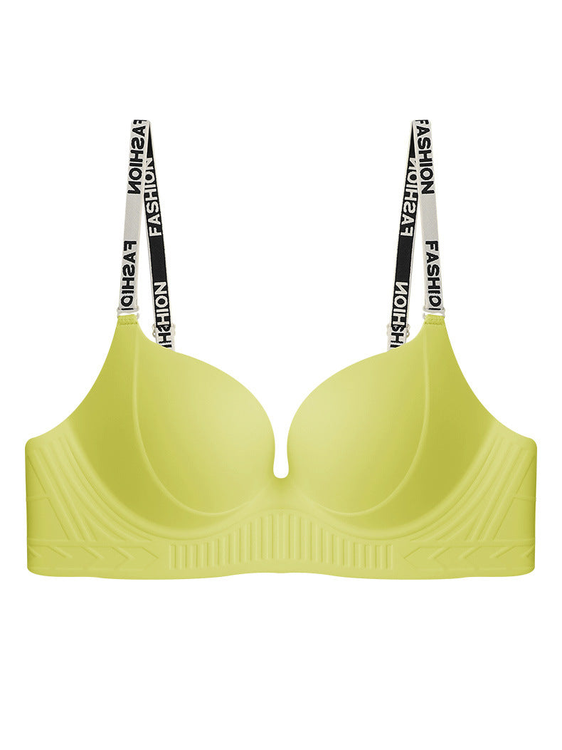 zp418-Women's letter strap small chest push up bra اشتري 1 و إحصول على 1 مجانا