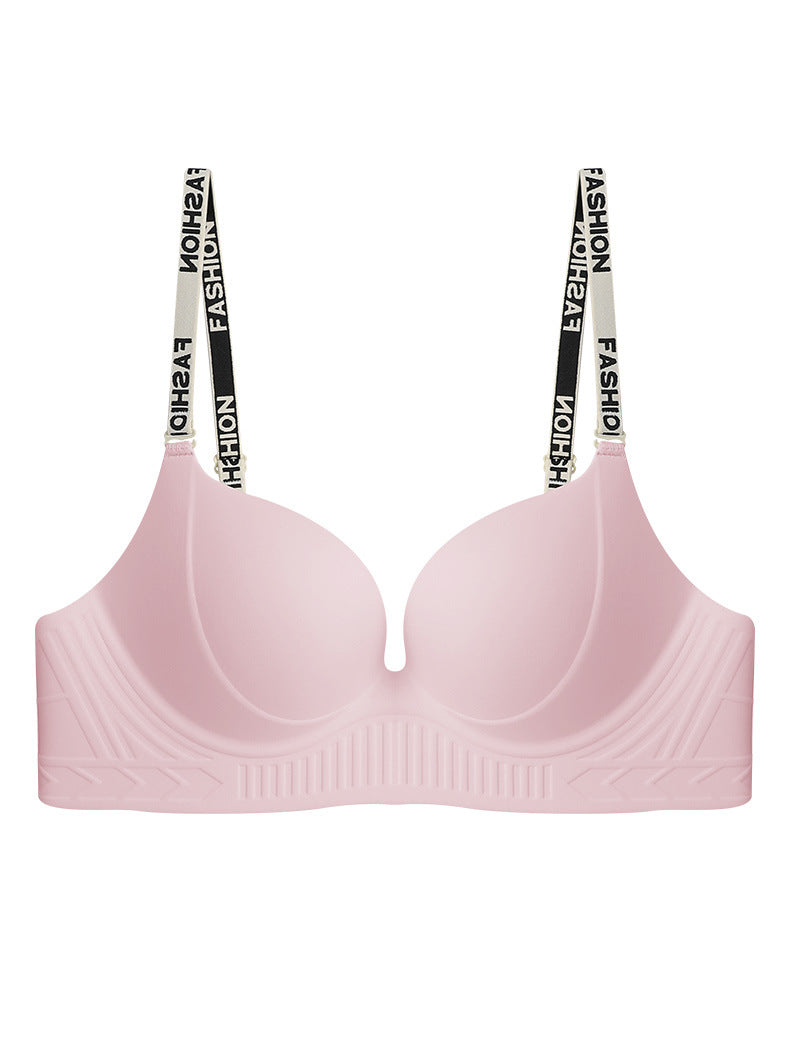zp418-Women's letter strap small chest push up bra اشتري 1 و إحصول على 1 مجانا