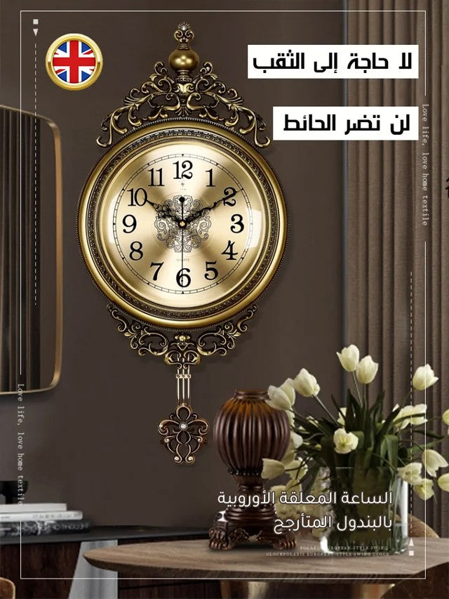 gj16-European style metal plate swing silent wall clock