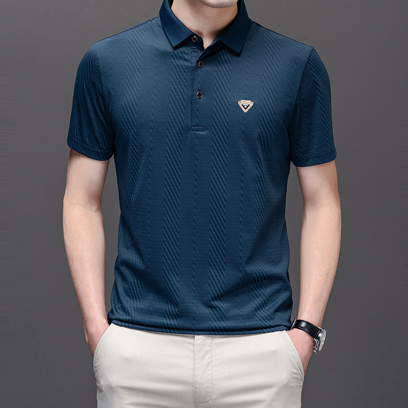 ae698-Men's simple business fashion polo shirt
