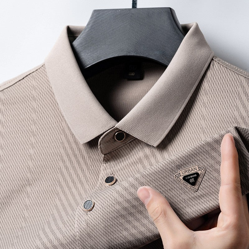 ae698-Men's simple business fashion polo shirt