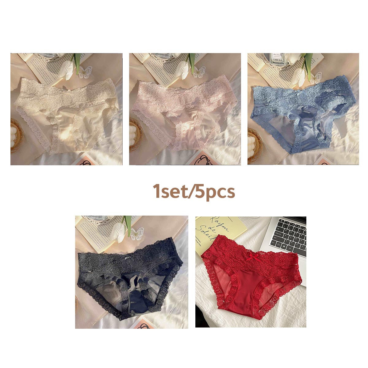 key43-Satin Lace Women's Sexy Underwear