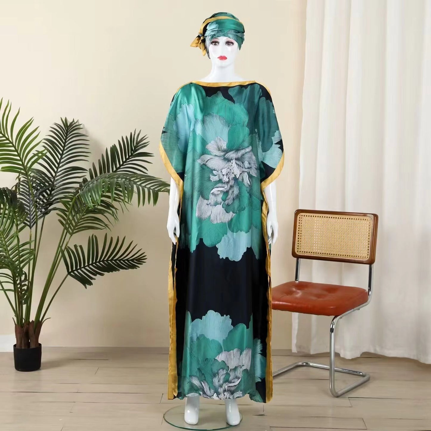 zp563-New silk beach sun cover-up