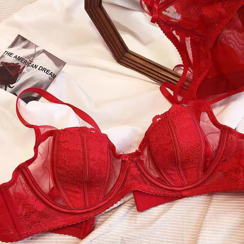 zp564-French ultra-thin gathered lace bra