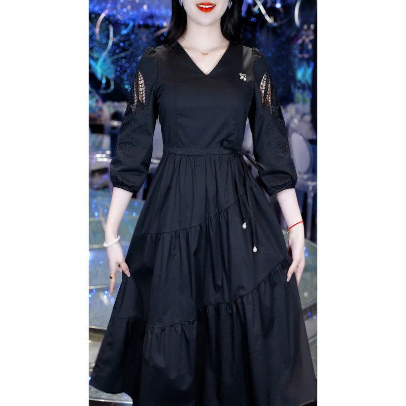 zp565-Women's Fashionable Waist Slimming Plus Size Dress