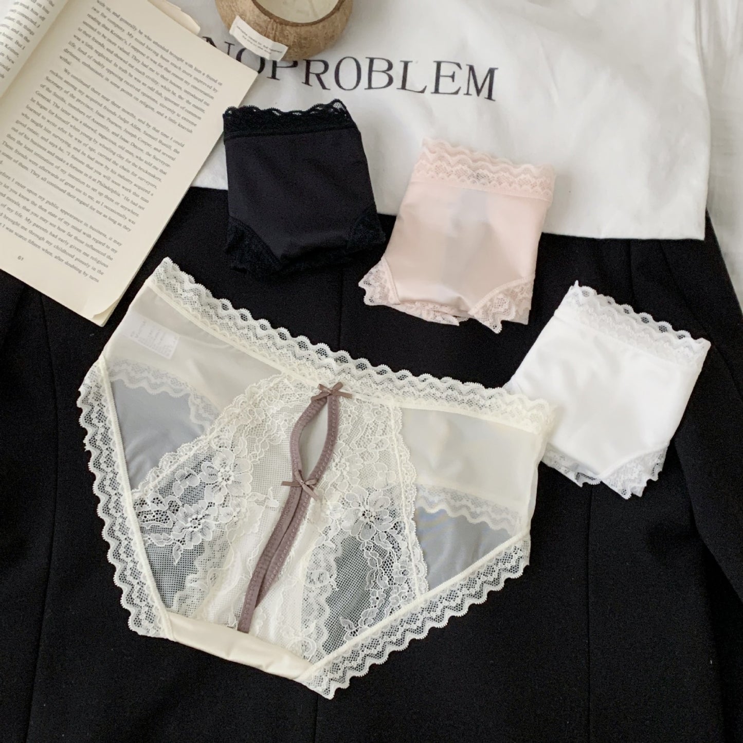 Women's French Lace Back Hollow Panties