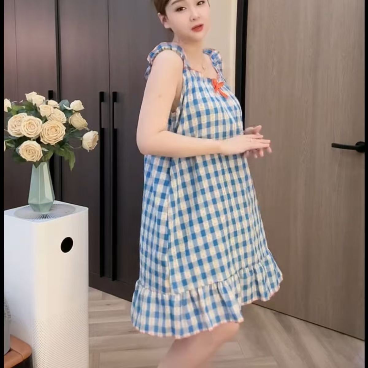 zp596-Women's fashionable summer suspender nightdress