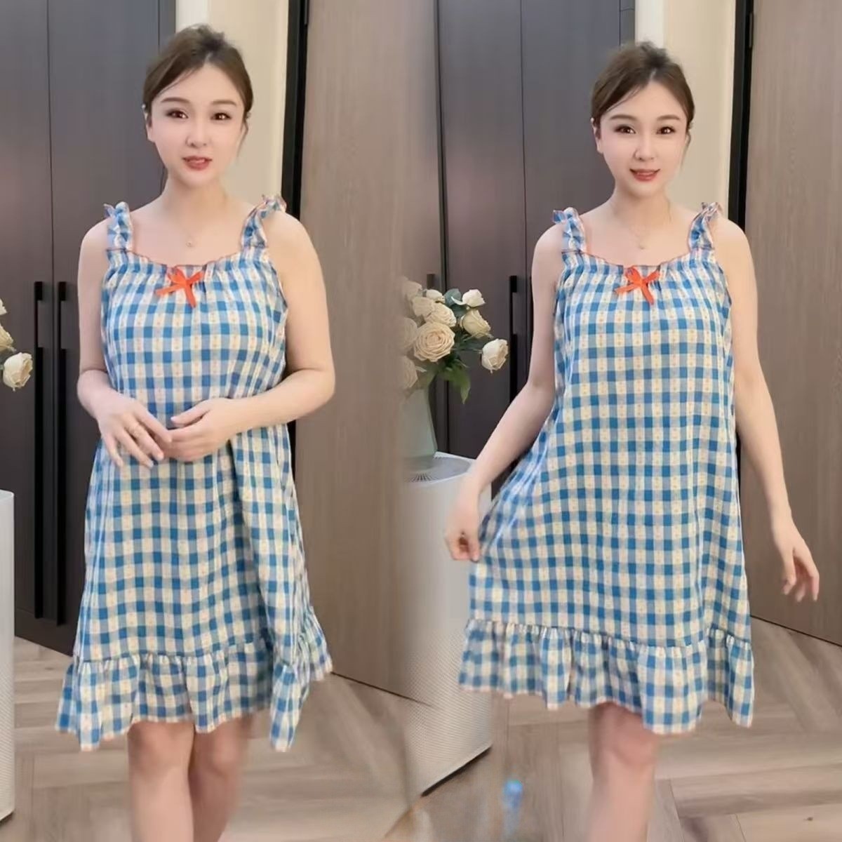 zp596-Women's fashionable summer suspender nightdress