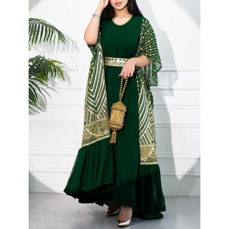 Fashionable casual women's dress two piece suit