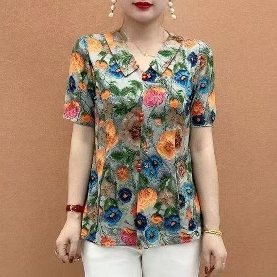 zp599-Women's summer casual loose slim T-shirt