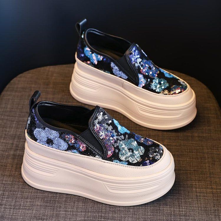 Women's summer casual sequined height increasing shoes