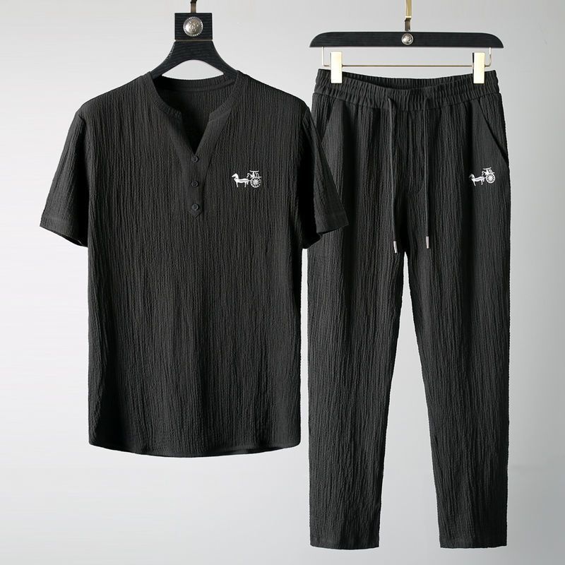 High quality ice silk linen men's suit