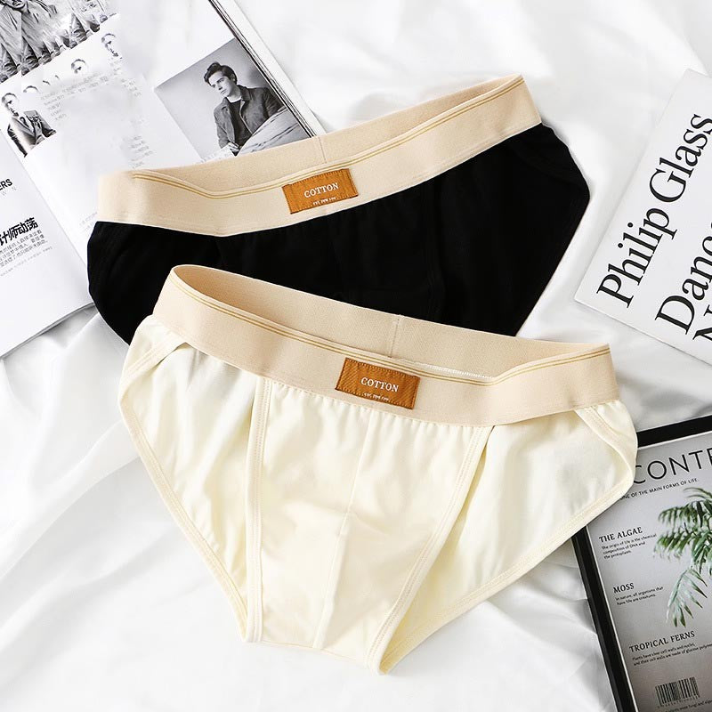ah23-Men's Cotton Loose Simple Briefs