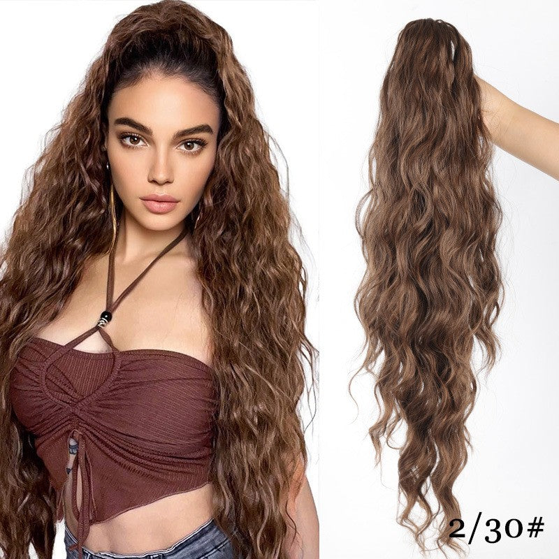 ht275-Wig clip corn silk high ponytail wig braid