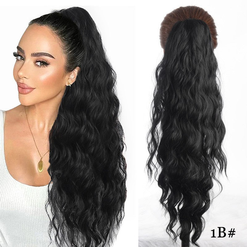 ht275-Wig clip corn silk high ponytail wig braid