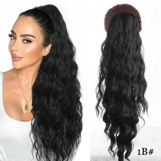ht275-Wig clip corn silk high ponytail wig braid