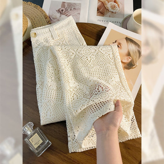 Women's Fashion Hollow Lace Wide Leg Pants