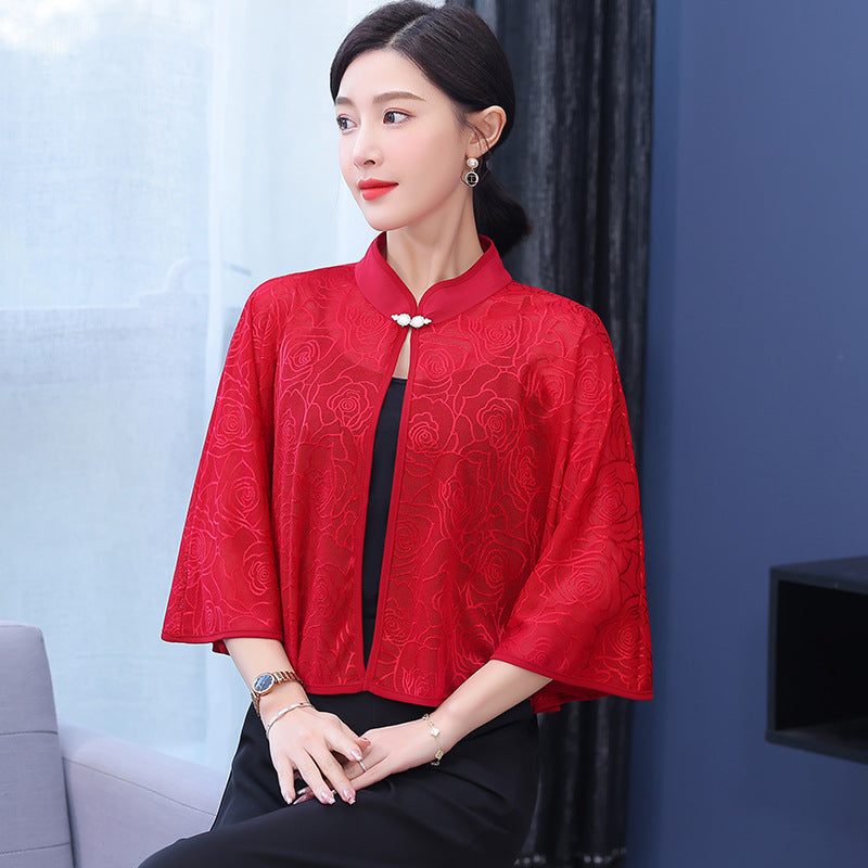 zp628-Women's Fashion Ice Silk Mesh Sunscreen Shawl