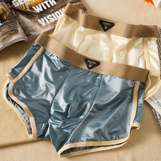 Summer new light luxury satin ice silk men's underwear