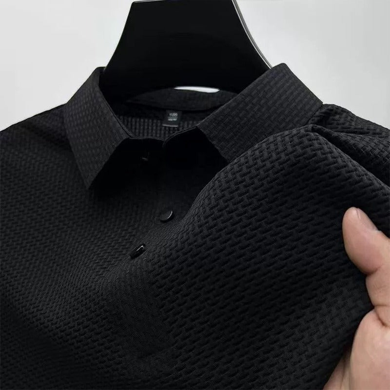 Men's jacquard mesh ice silk simple T-shirt