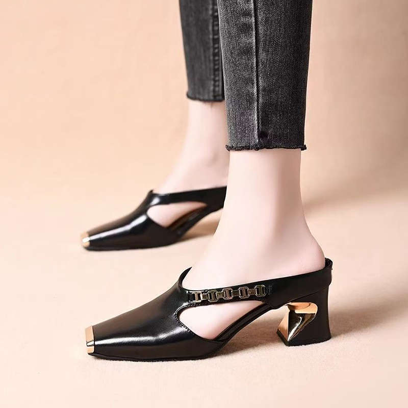 zp647-Women's new summer square toe high heels