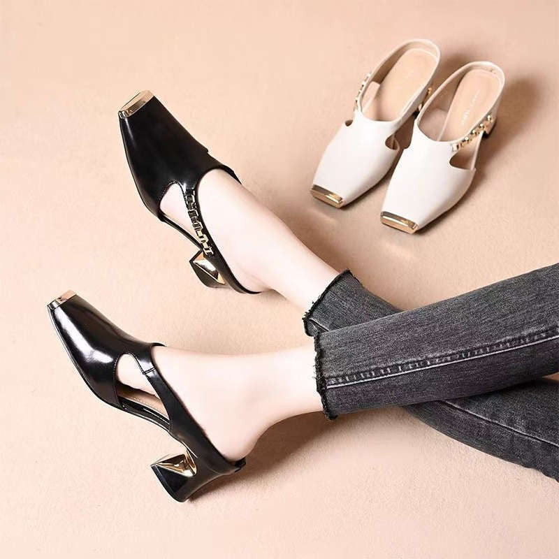 zp647-Women's new summer square toe high heels