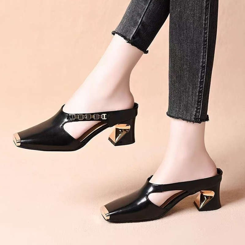 zp647-Women's new summer square toe high heels