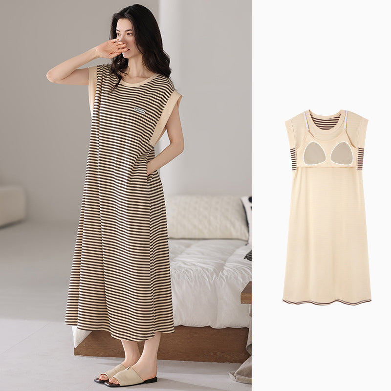 zp646-Women's summer cartoon simple nightdress