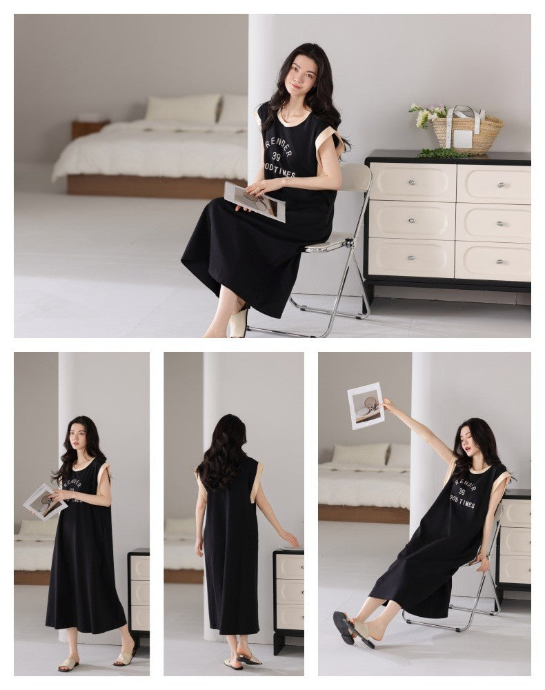 zp646-Women's summer cartoon simple nightdress
