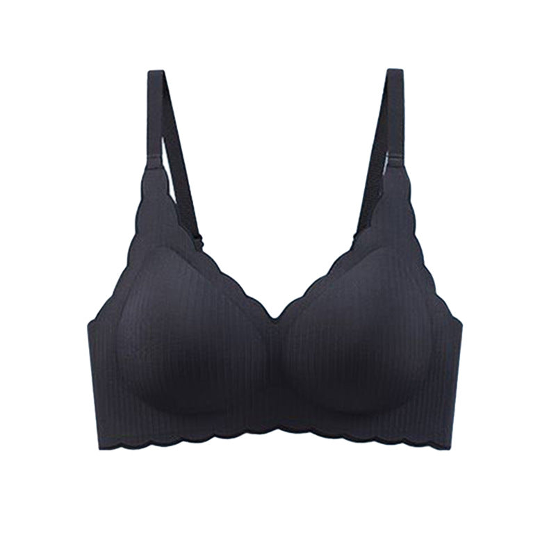 zp650-Women's small chest push-up thin no-rim bra