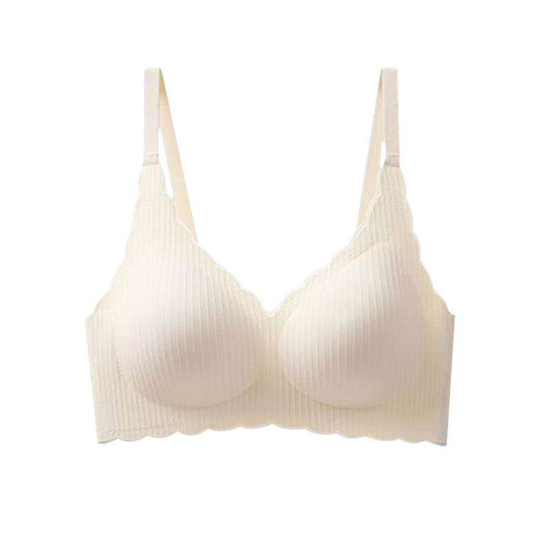 zp650-Women's small chest push-up thin no-rim bra